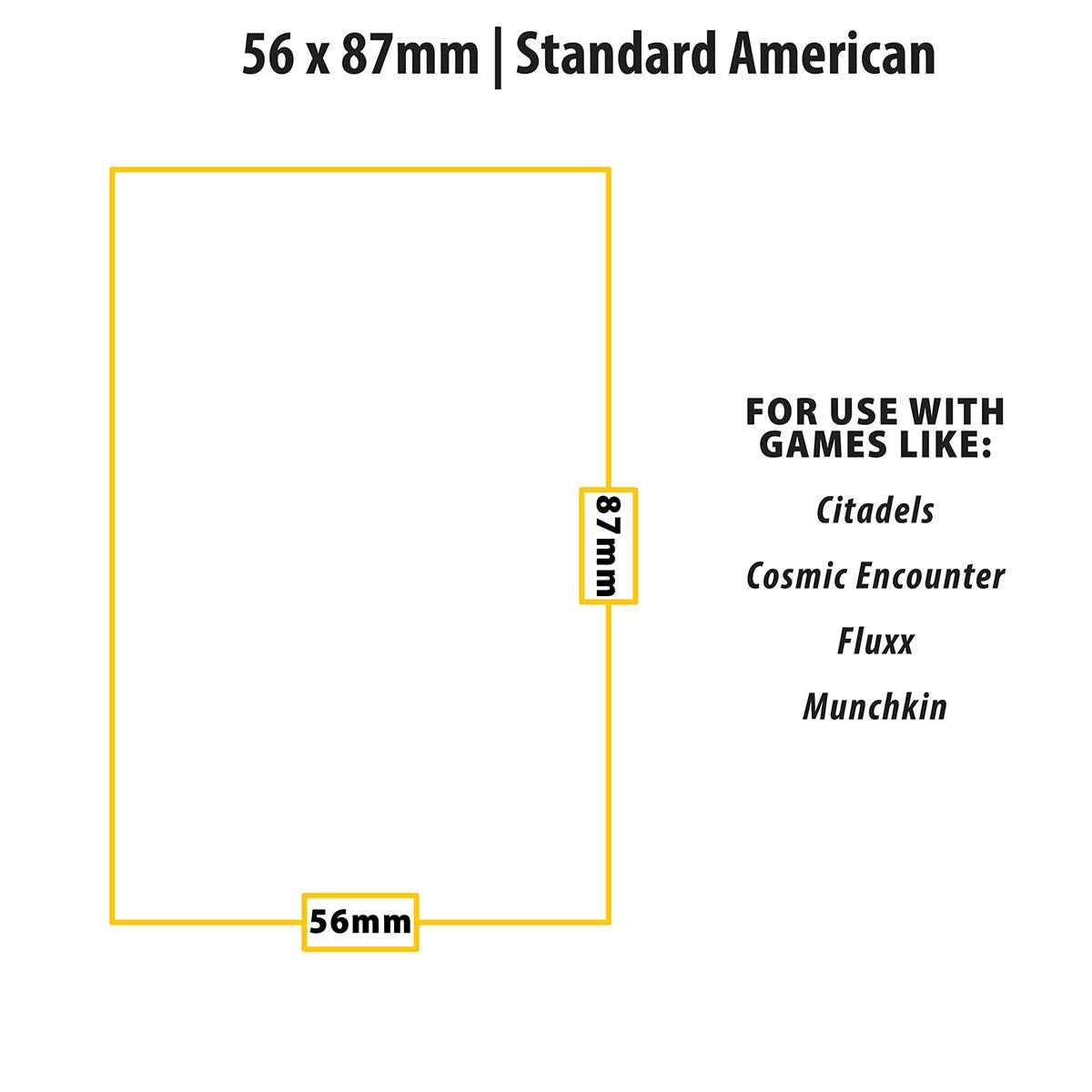Standard American Lite Board Game Sleeves (100ct) for 56mm x 87mm Cards