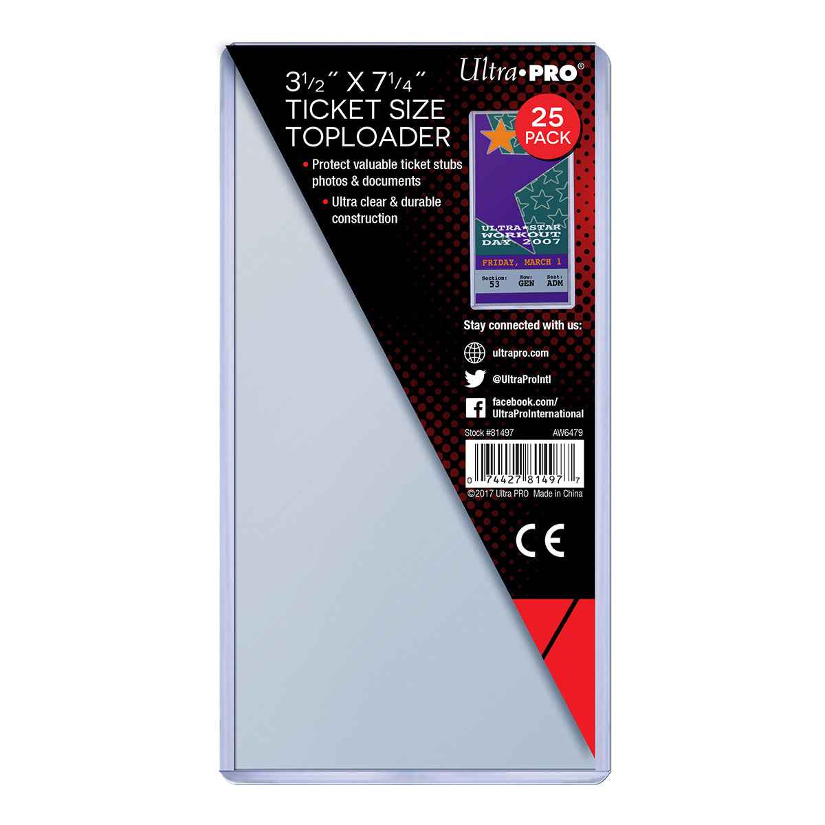 3.5" x 7.25" Ticket TOPLOADER® Sleeves (25ct)