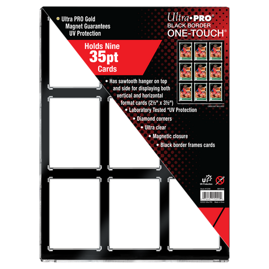 35PT 9-Card Black Border UV ONE-TOUCH® Magnetic Holder
