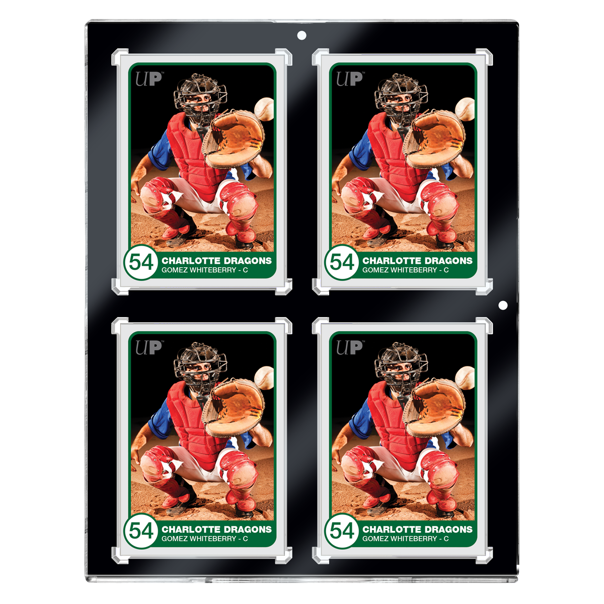 130PT 4-Card Black Border UV ONE-TOUCH® Magnetic Holder