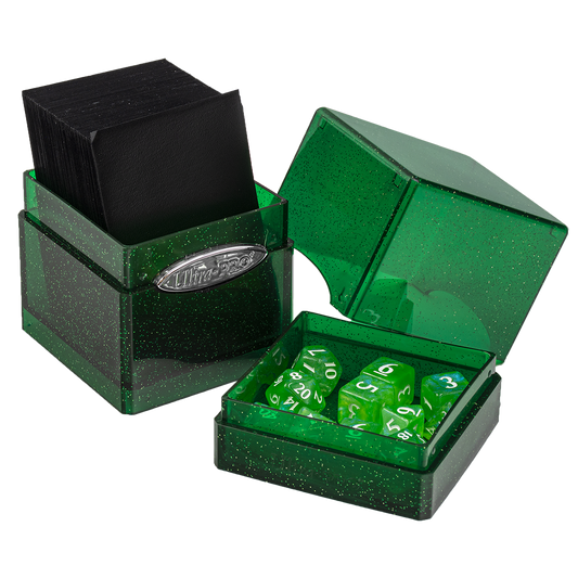 Glitter Satin Tower Deck Box - Green