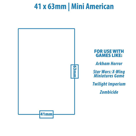 Mini American Lite Board Game Sleeves (100ct) for 41mm x 63mm Cards