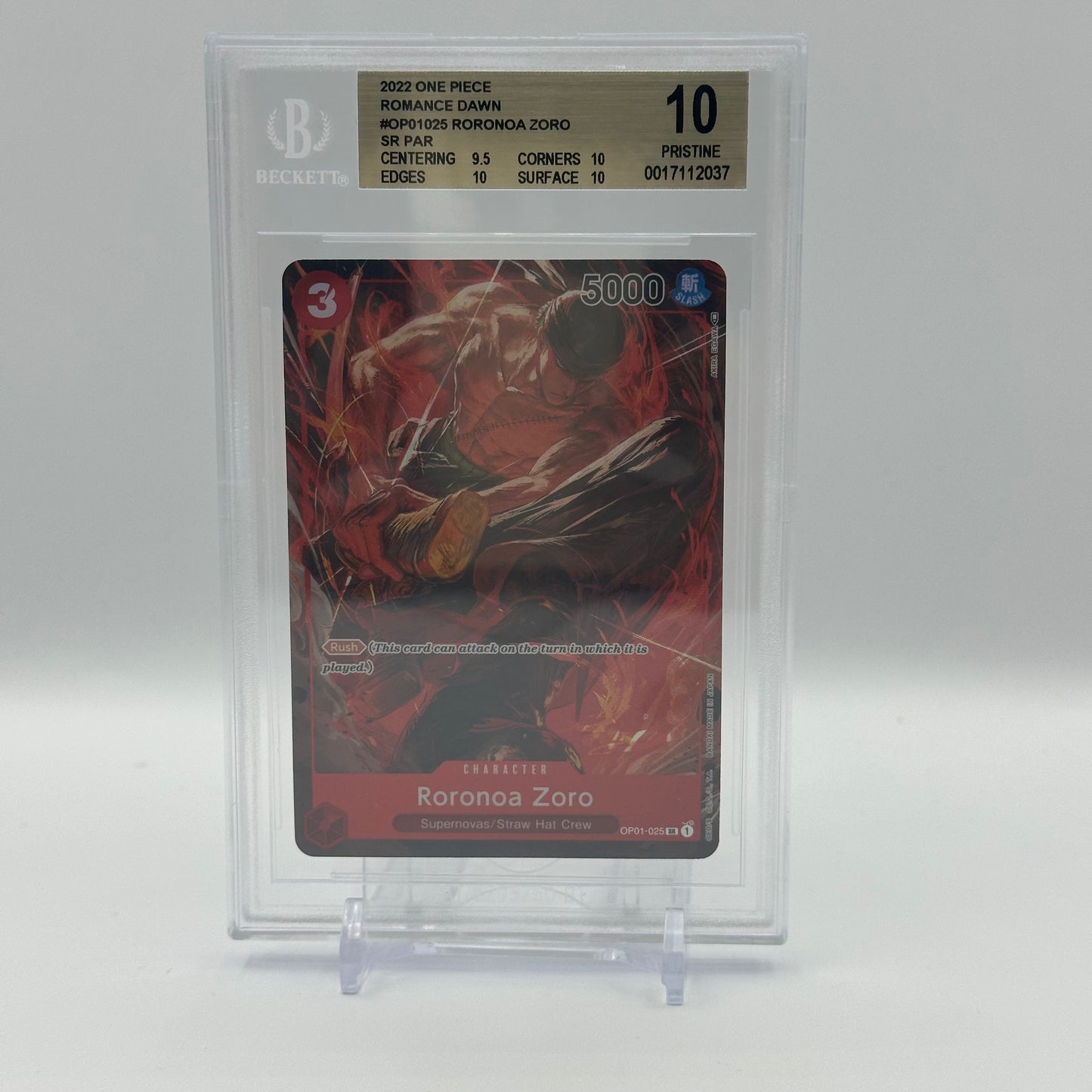 BGS Pristine 10 2022 One Piece Romance Dawn #OP01025 Roronoa BGS Pristine 10 2022 One Piece Romance Dawn #OP01025 Roronoa