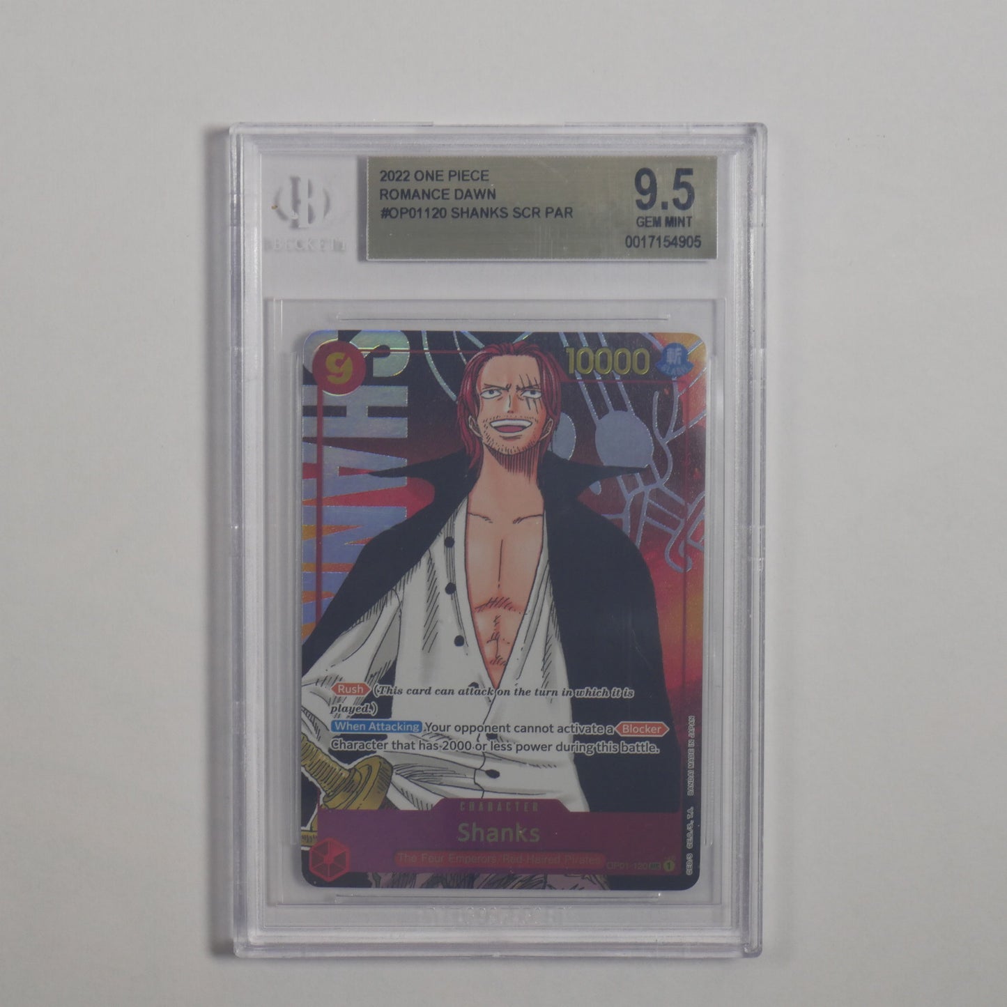 BGS 9.5 Shanks (AA) OP01-120 - Romance Dawn OP01
