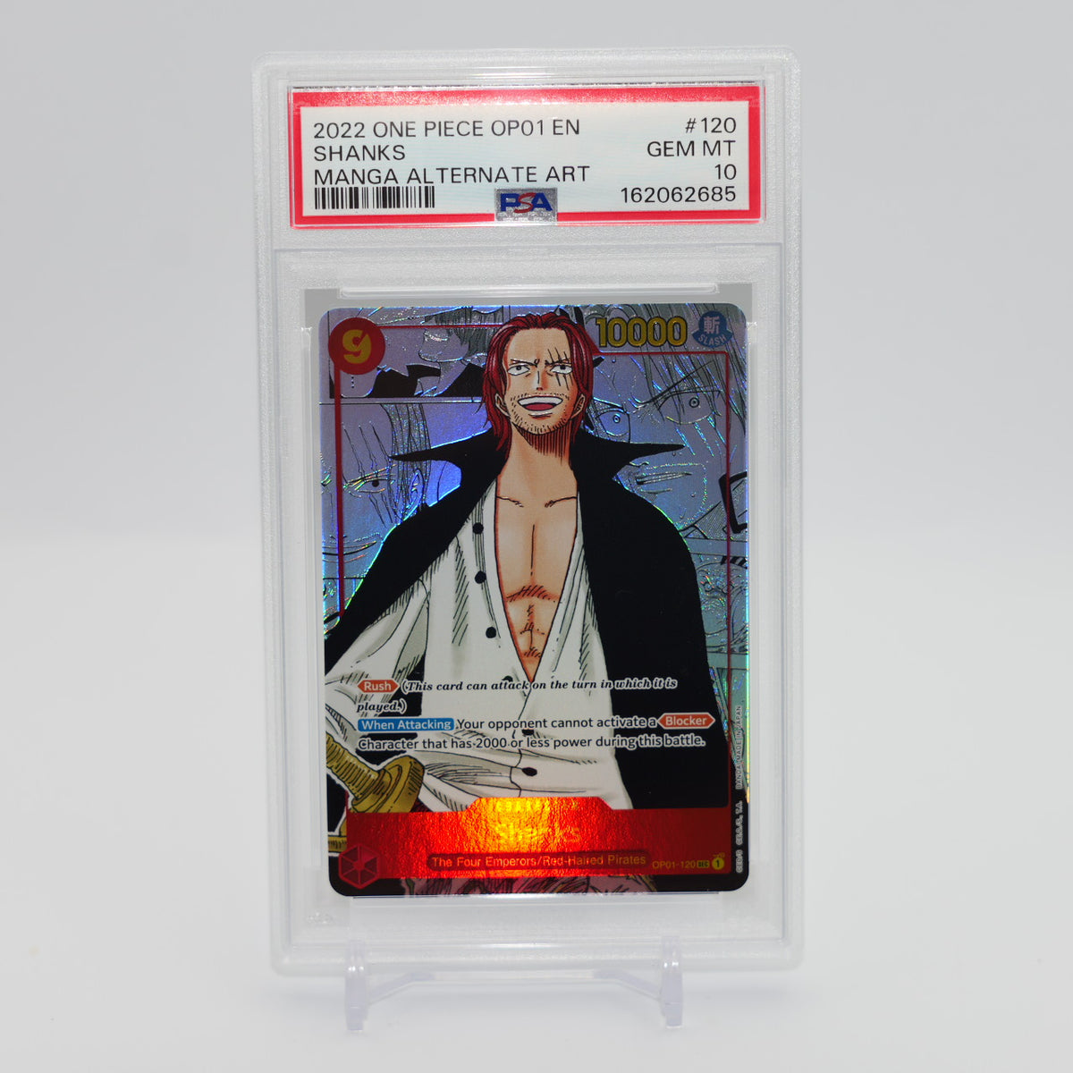 PSA 10 Shanks (Parallel) (Manga) (Alternate Art) OP01-120 Romance Dawn Foil