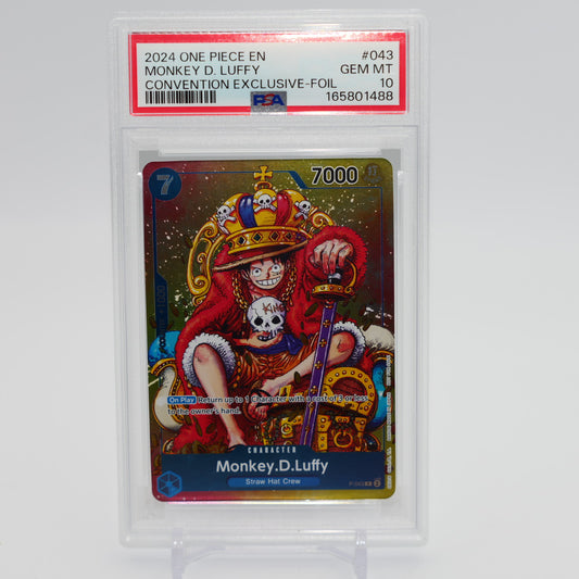 2024 ONE PIECE PROMOS CONVENTION EXCLUSIVE-FOIL #043 MONKEY D. LUFFY PSA 10