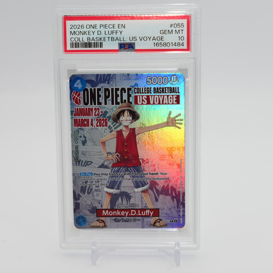 PSA 10 One Piece Monkey D. Luffy P-055 Promo US Voyage College Basketball NCAA