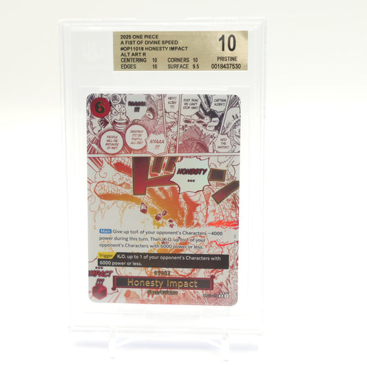 BGS 10 Honesty Impact (Alternate Art) OP11-018 A Fist of Divine Speed Foil