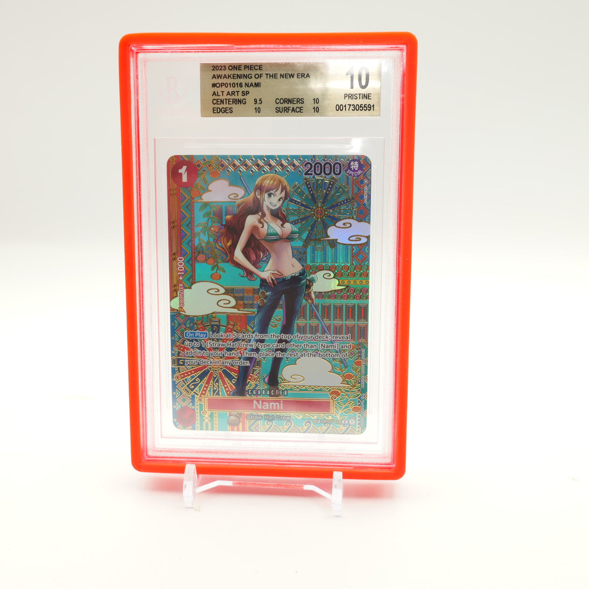 BGS 10 Pristine Nami (SP) OP01-016 Awakening of the New Era Foil