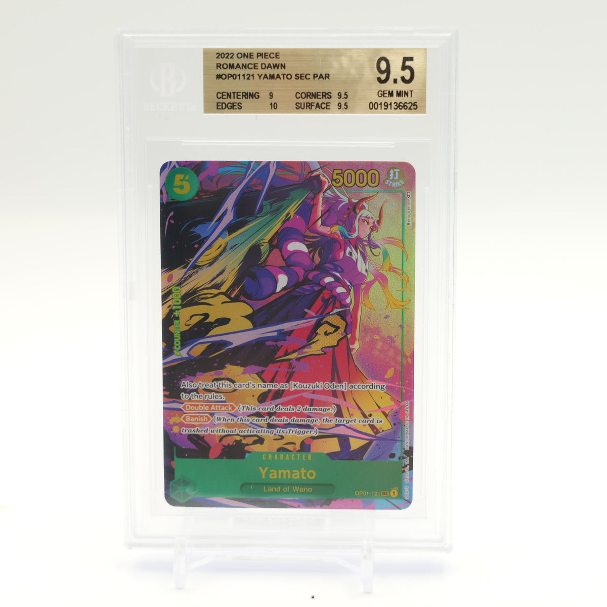 BGS 9.5 GEM MINT Yamato (Parallel) OP01-121 Romance Dawn Foil